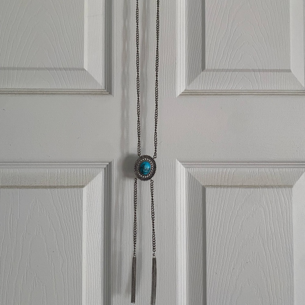 Turquoise Pendant Long Necklace
